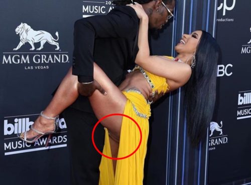 Cardi B shows her Pussy on the red carpet of the Billboard Music Awards