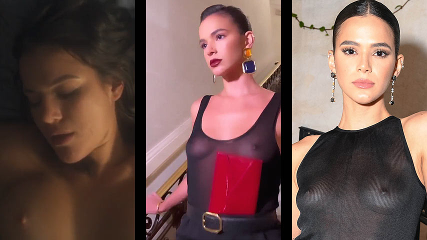 Colección de escenas de desnudos de Bruna Marquezine dando pechos