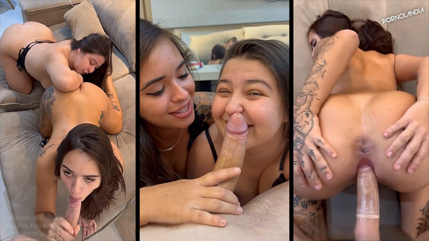 Flora Favaretto follando en un trío con un amigo
