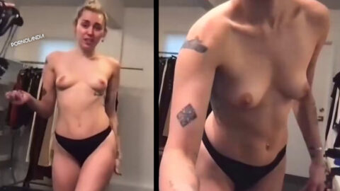 Miley Cyrus desnuda captada en el camerino
