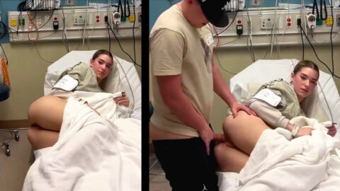 Sexo en el hospital comiéndose a la joven en la cama