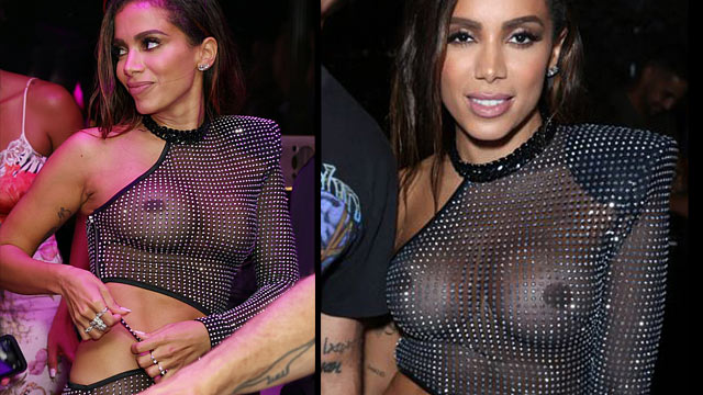 Anitta desnuda en una fiesta con un vestido transparente
