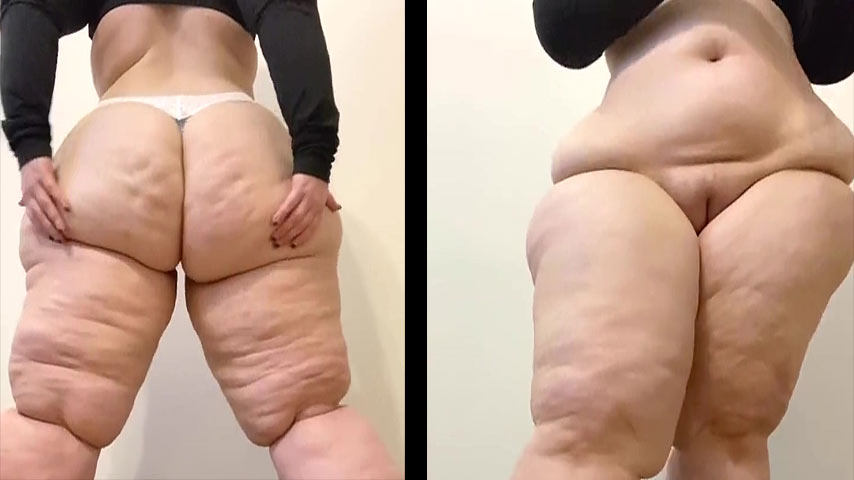 Cola gorda luciendo desnuda