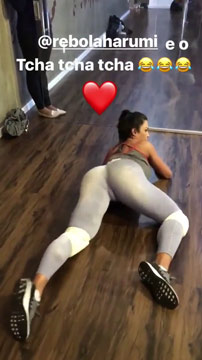 Gracyanne Barbosa haciendo ejercicio o excitandose