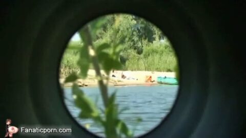 Sexo voyeur en la playa