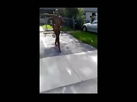 Black woman Buttnaked in streets