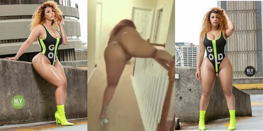 Lebraa Deville makes Twerk opening her pussy in front of the camera
